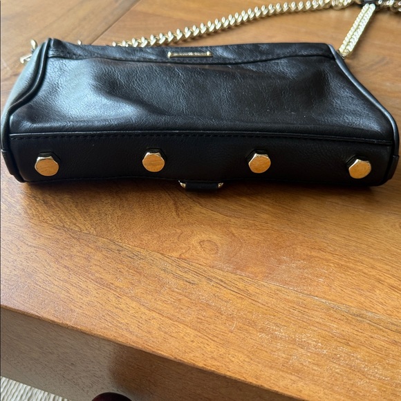Rebecca Minkoff Black Crossbody Bag with Gold Chain - Picture 3 of 5